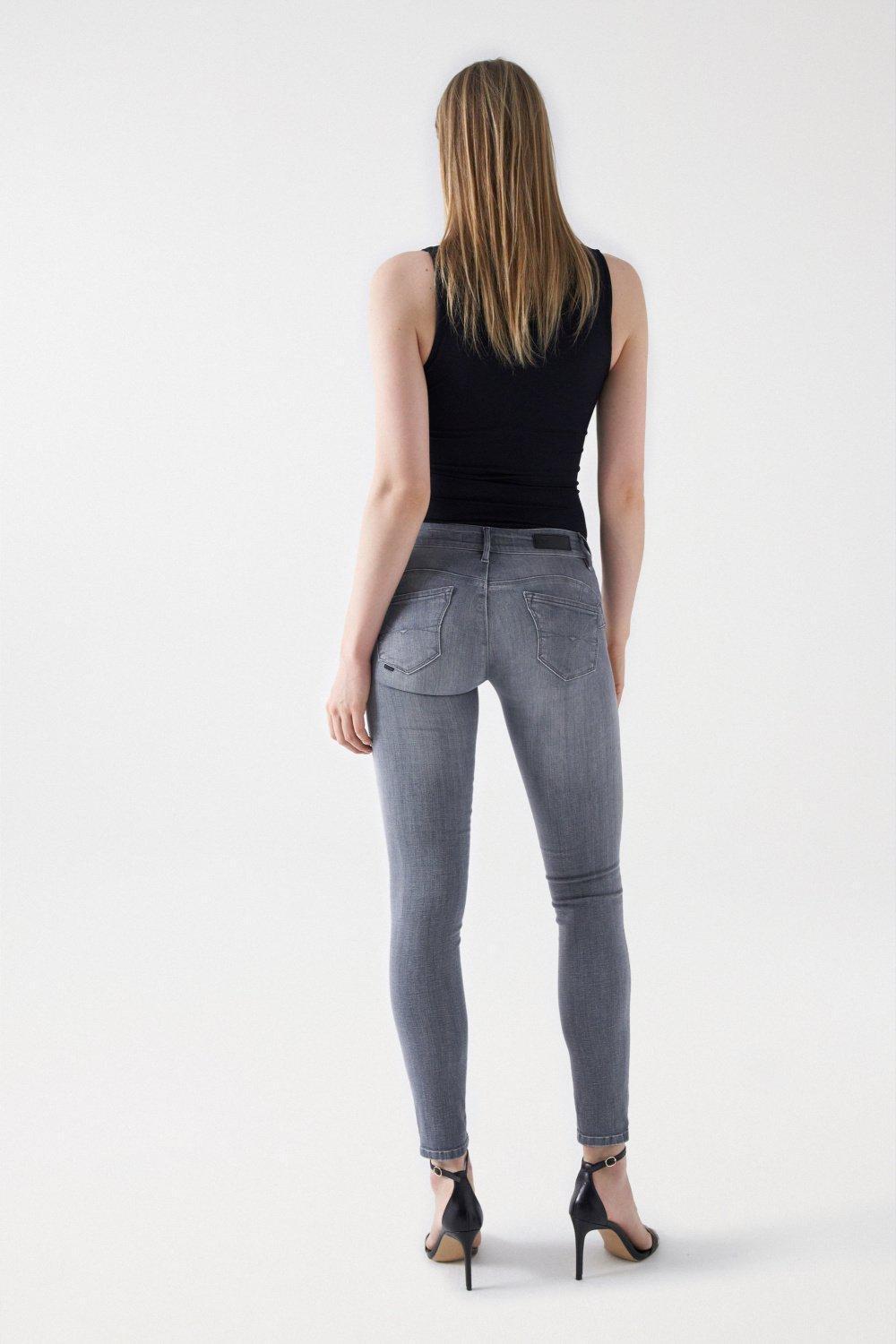 Gray Push Up Wonder Skinny Jeans, , large image number 2
