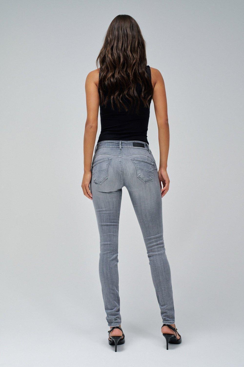 Gray Push Up Wonder Skinny Jeans, , large image number 5