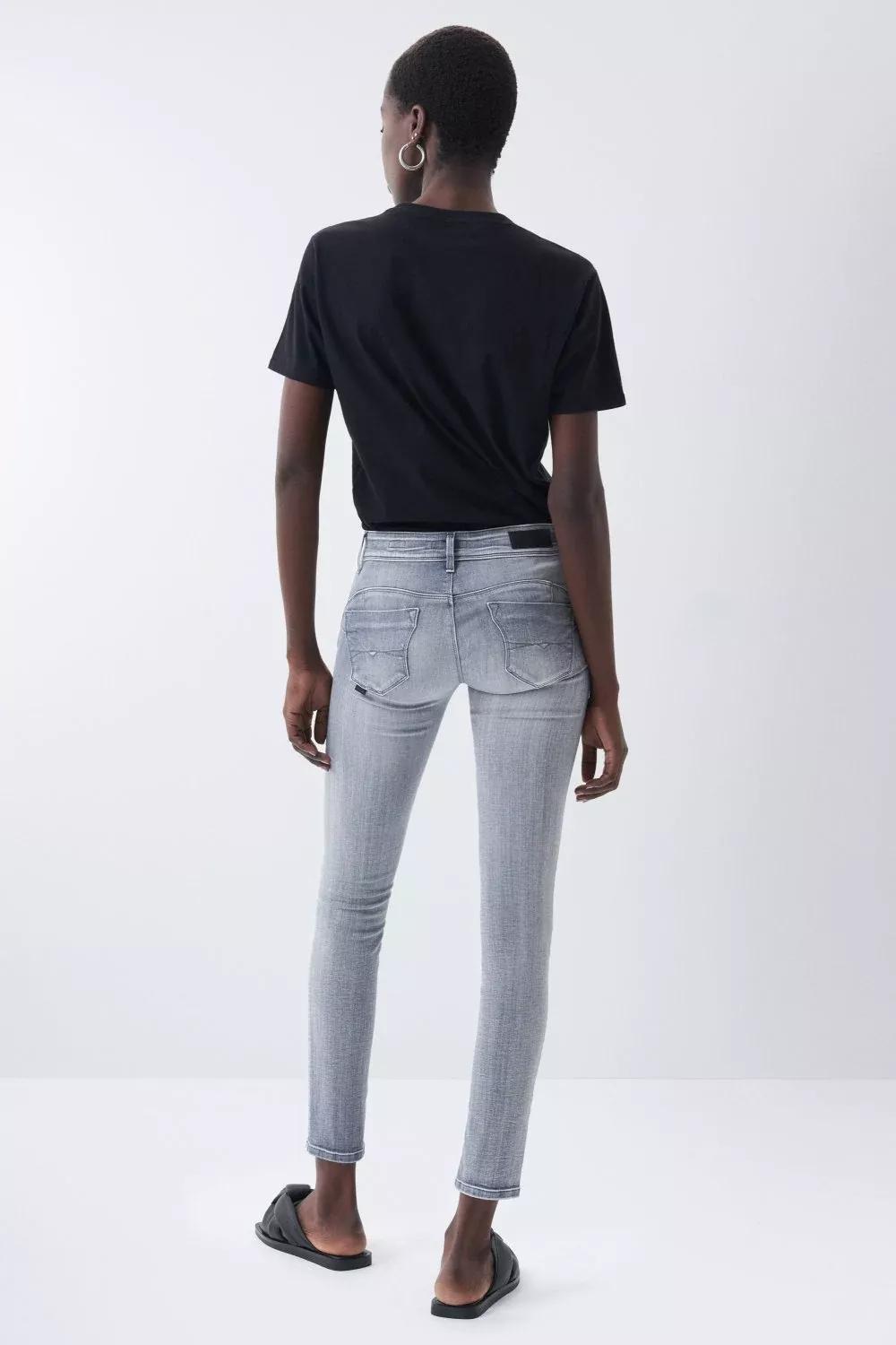 Gray Push Up Wonder Skinny Jeans, Gray, large image number 6