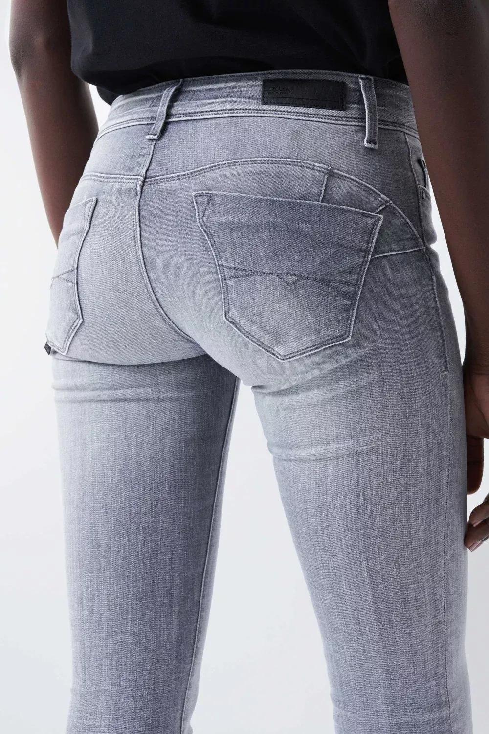 Gray Push Up Wonder Skinny Jeans, Gray, large image number 8