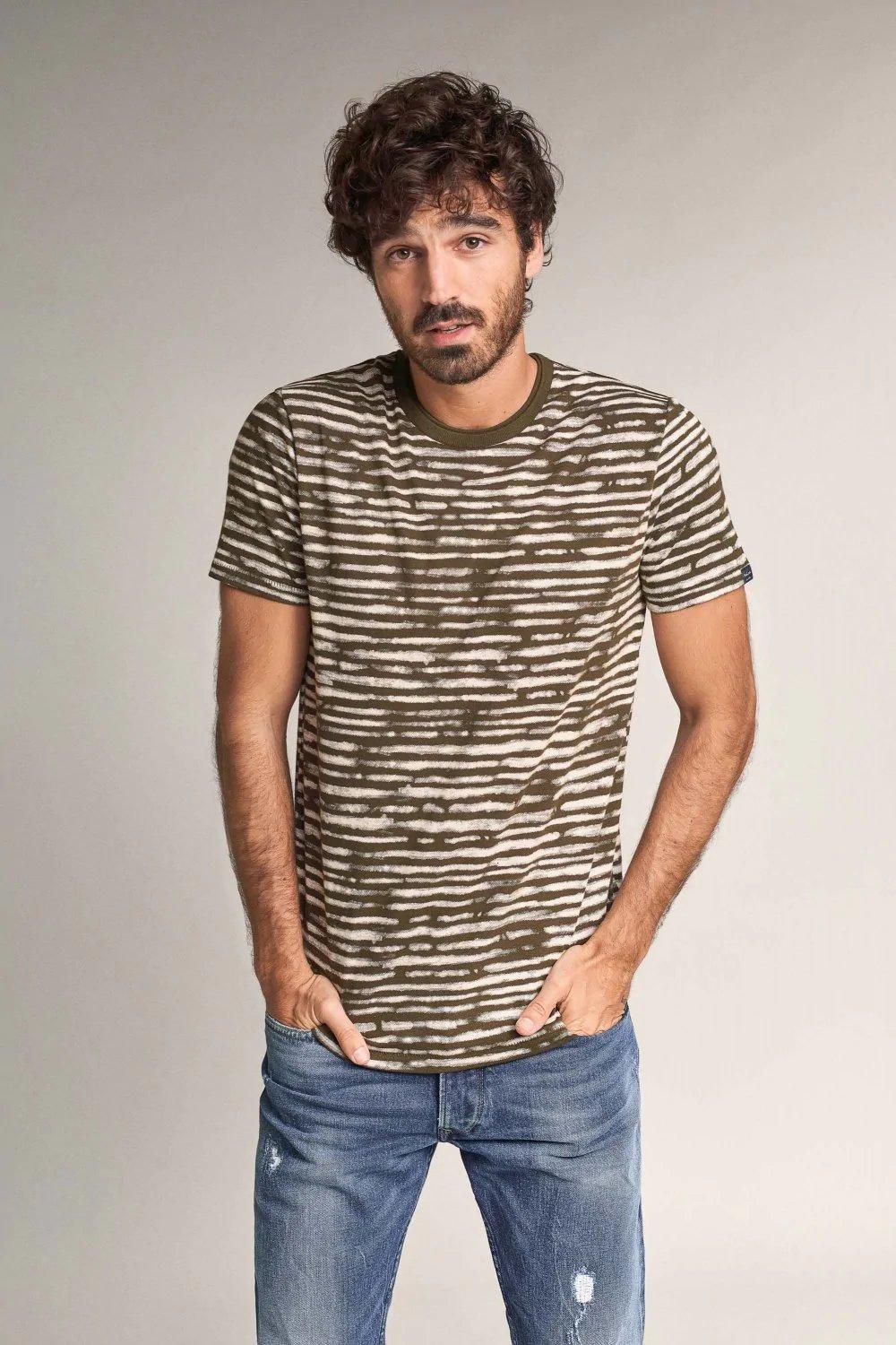 Brown Striped T-Shirt, , large image number 0