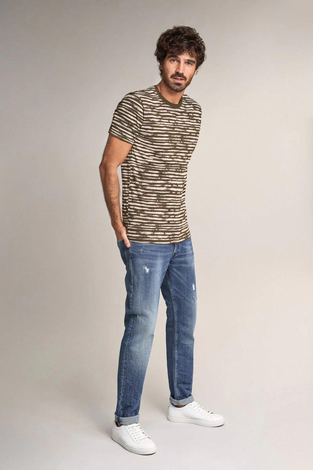 Brown Striped T-Shirt, , large image number 2