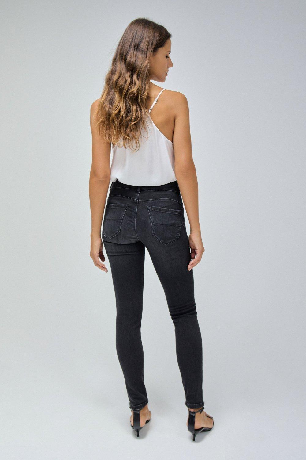 Push In Secret Skinny Jeans, Black, large image number 3