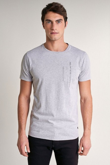 Salsa Jeans - Gray T-shirt with plant dye and pocket