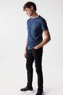 Salsa Jeans - Blue T-Shirt With Plant Dye And Pocket, Men