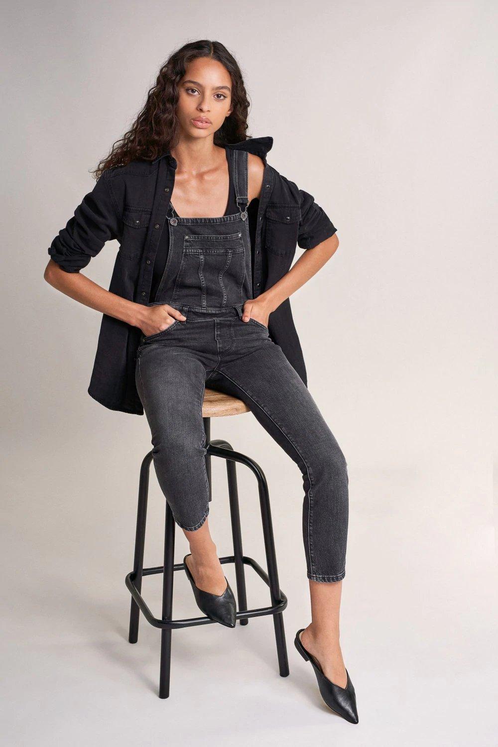 Black Push Up Capri Jumpsuit, , large image number 1