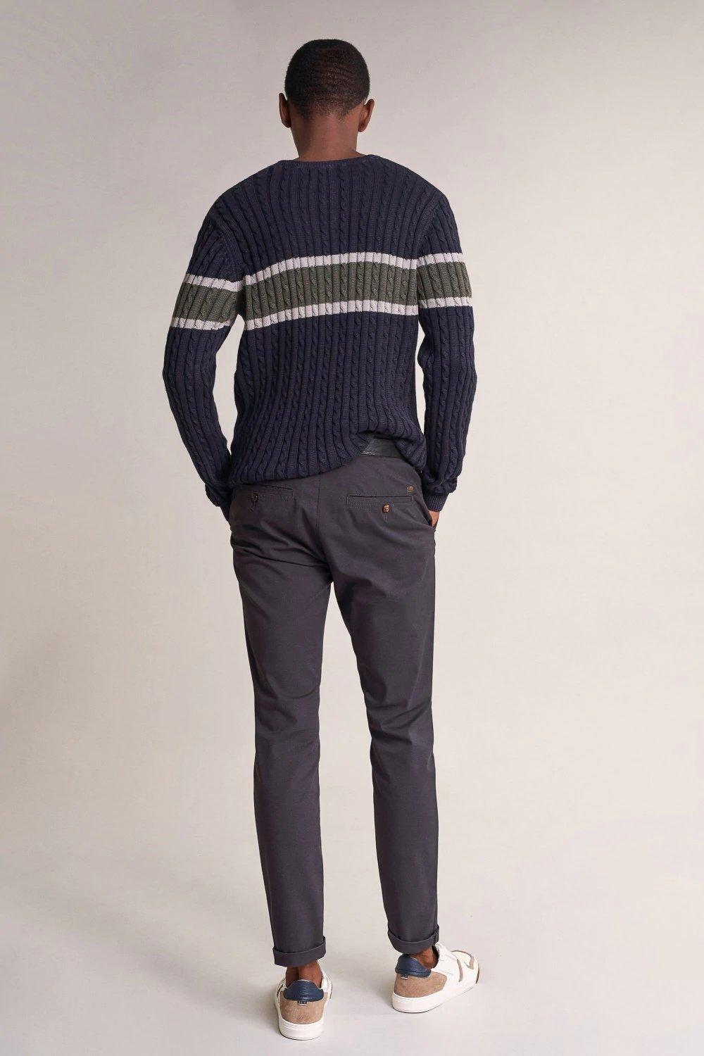 Black Printed Slim Trousers, , large image number 1