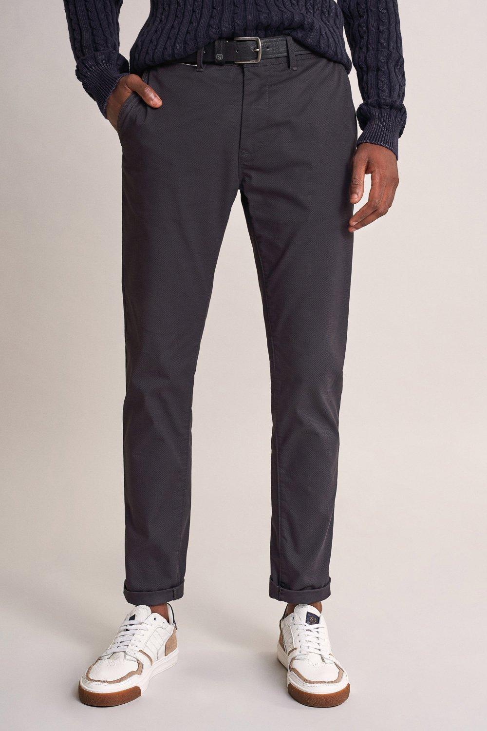 Black Printed Slim Trousers, , large image number 2