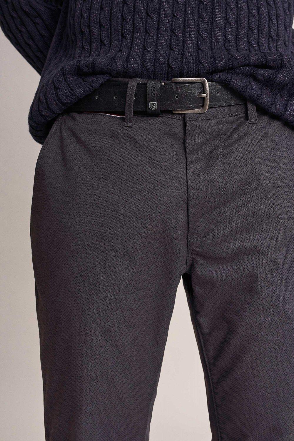 Black Printed Slim Trousers, , large image number 4