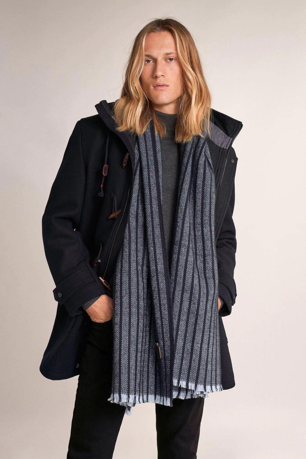 Blue Striped Scarf, Men, , large image number 2