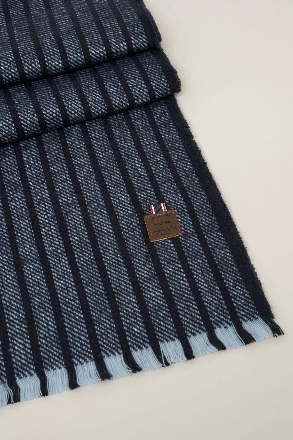 Blue Striped Scarf, Men, , large image number 4