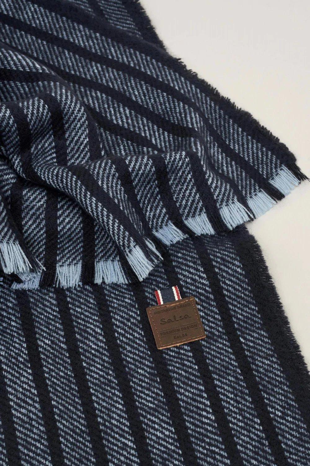 Blue Striped Scarf, Men, , large image number 6
