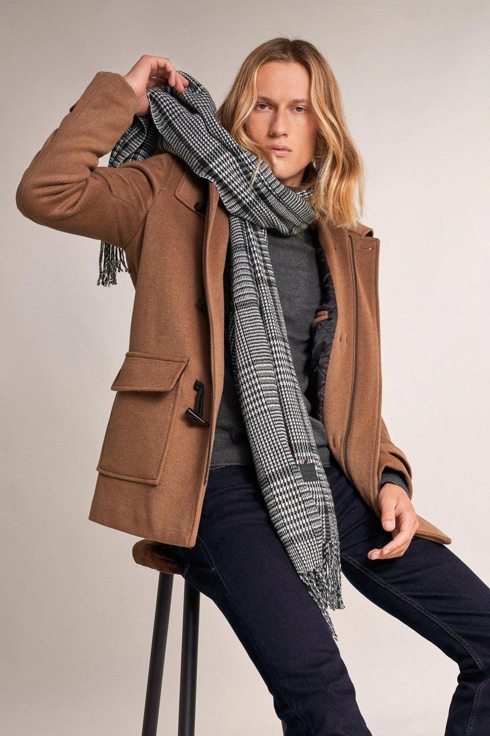 Black Checked Scarf, Men, , large image number 2