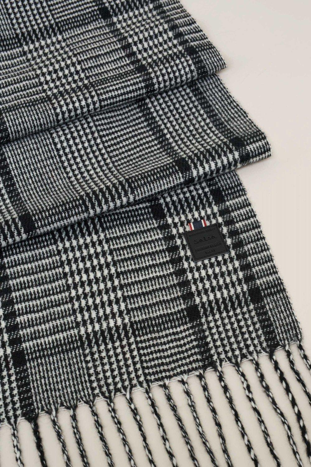 Black Checked Scarf, Men, , large image number 5