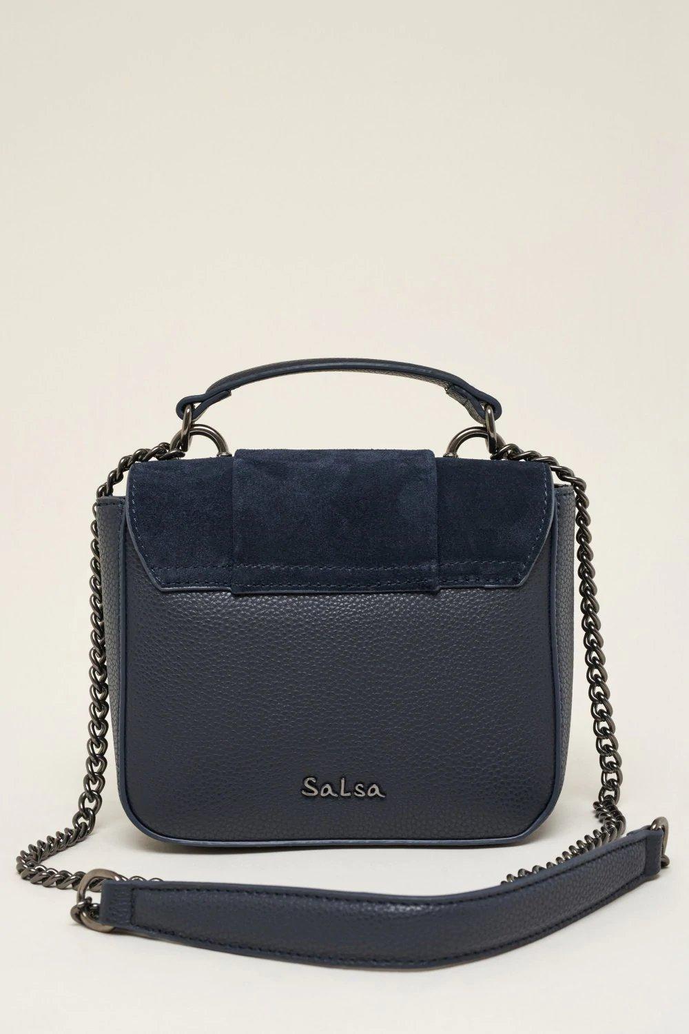 Blue Cross-Body Bag With Chain, Women, Blue, large image number 2