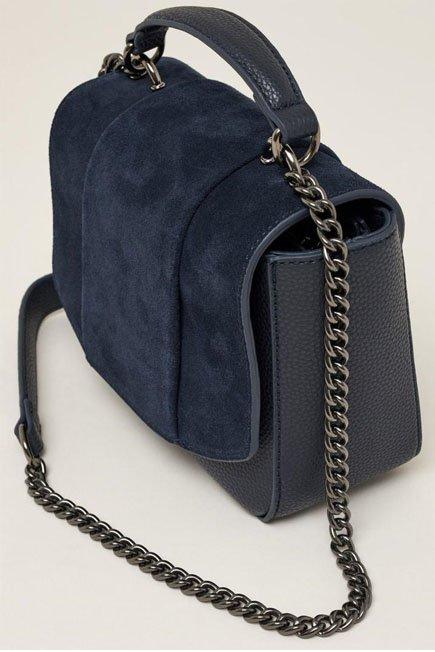 Blue Cross-Body Bag With Chain, Women, Blue, large image number 4