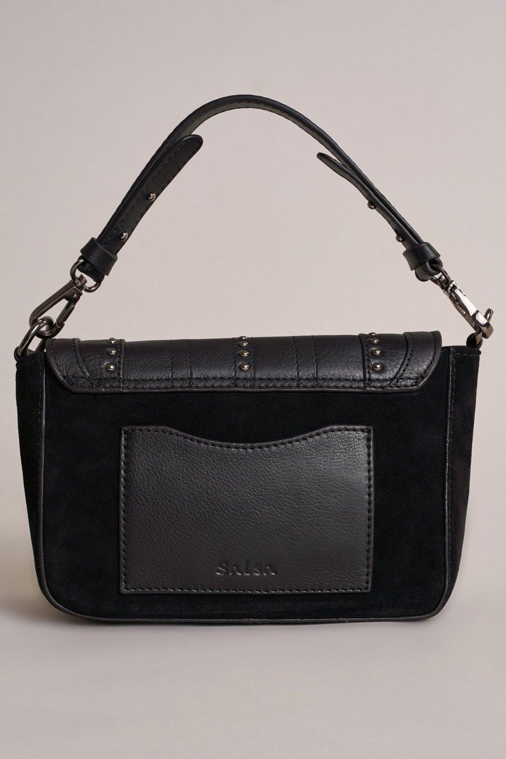 Black Leather Cross-Body With Studs, Women, , large image number 3