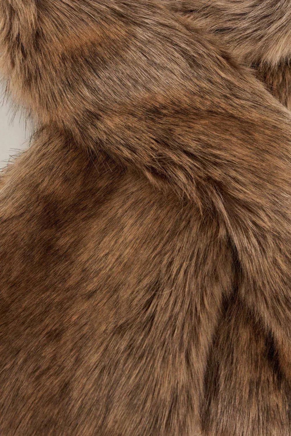 Brown Reversible Faux Fur Bolero, Women, , large image number 2