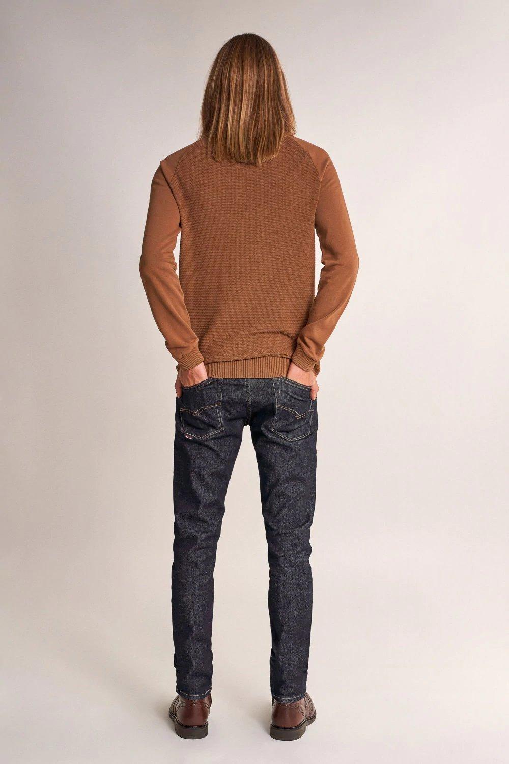Brown Knitted Polo Neck Sweater, , large image number 2