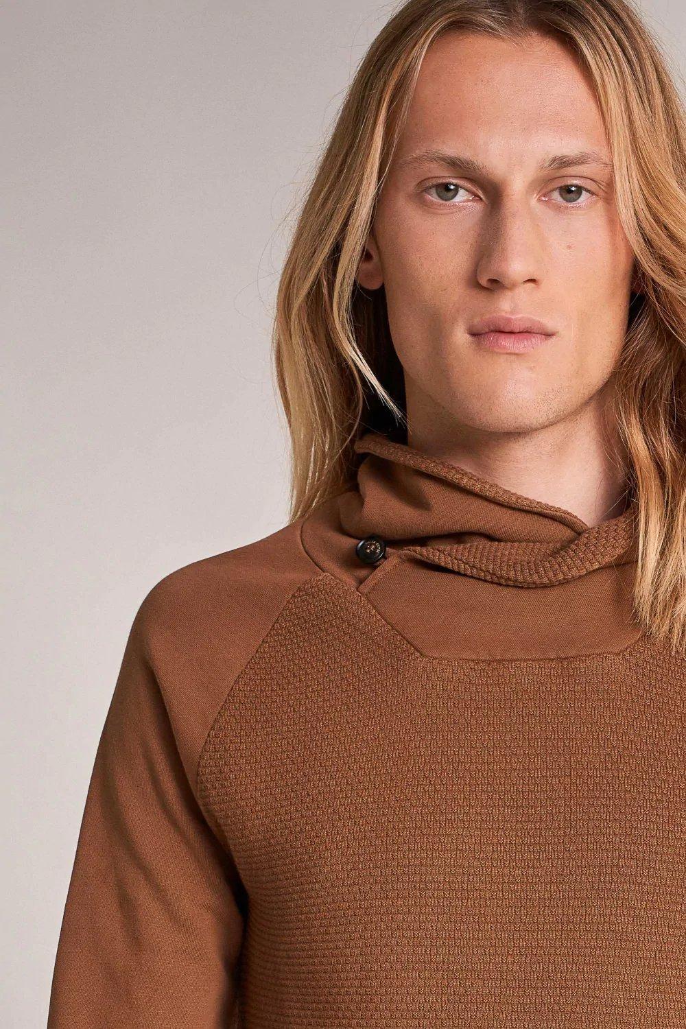 Brown Knitted Polo Neck Sweater, , large image number 4