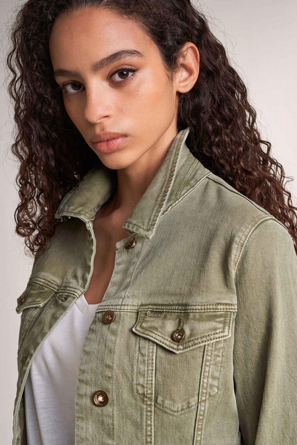 Green Slim Fit Trucker Jacket, , large image number 6
