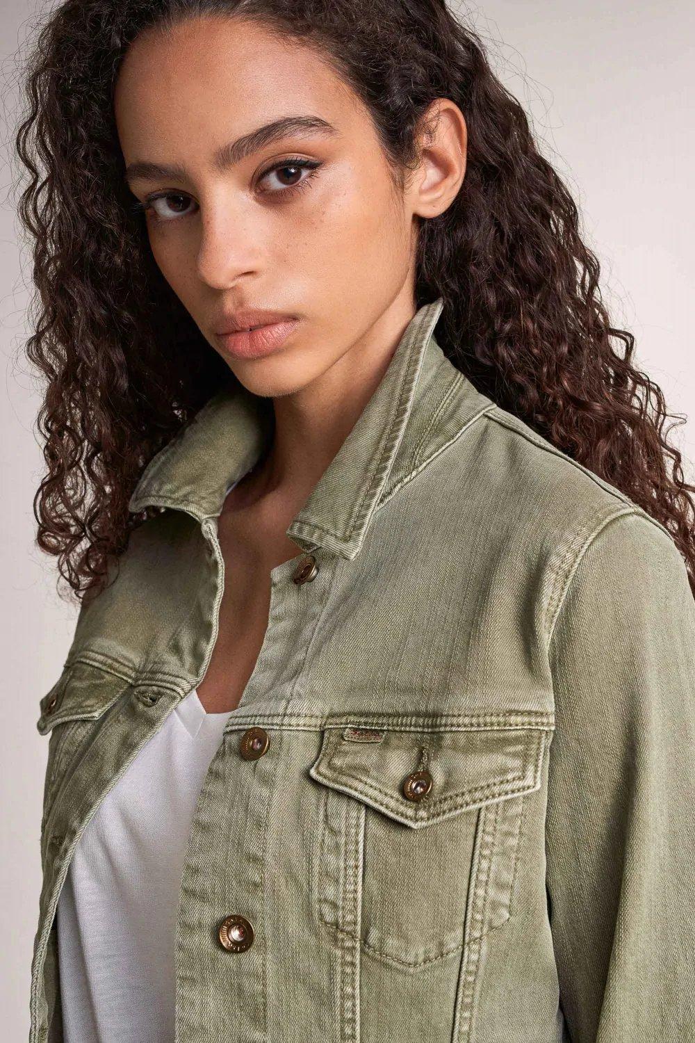 Green Slim Fit Trucker Jacket, , large image number 8