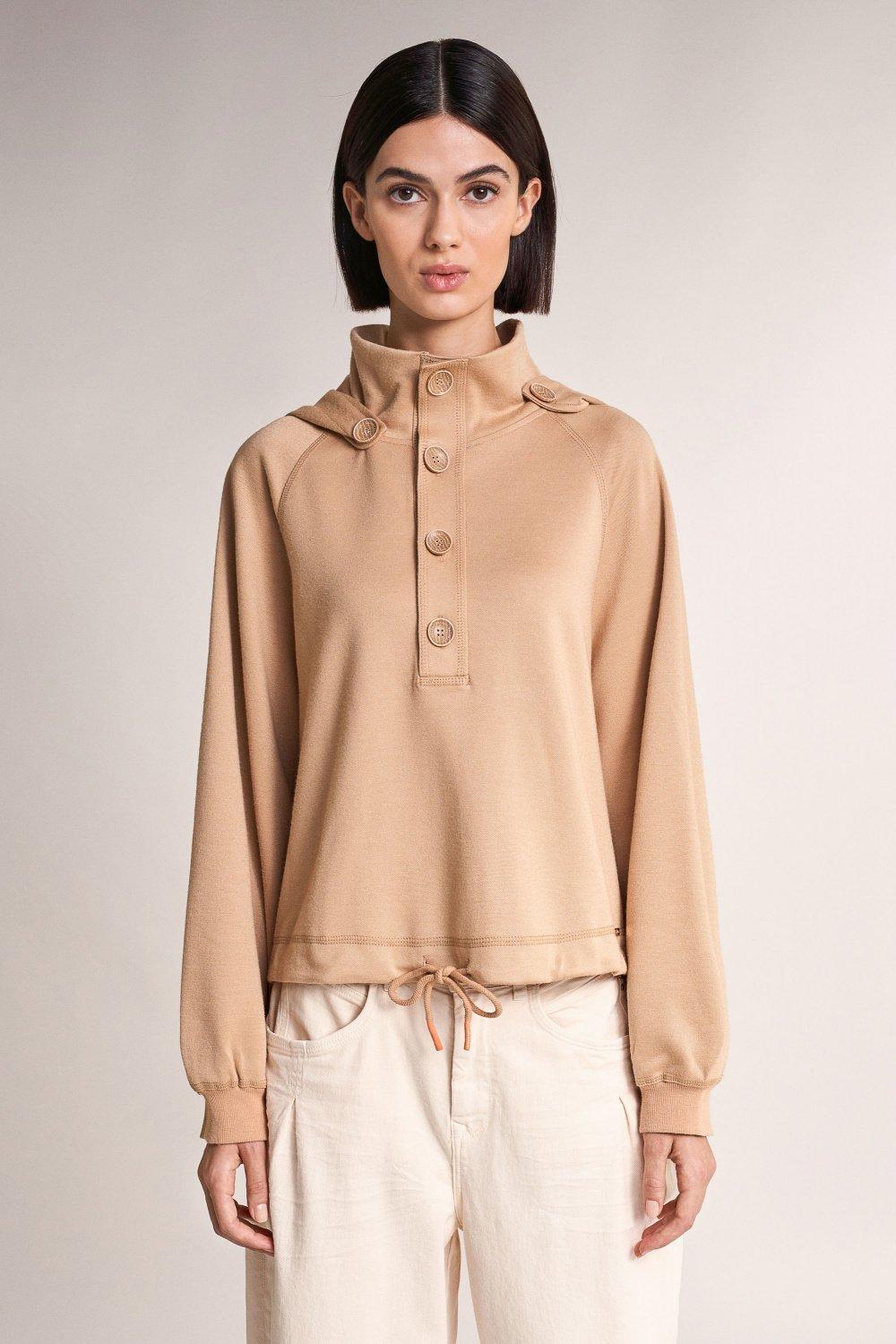 Beige Hooded Sweatshirt, , large image number 0