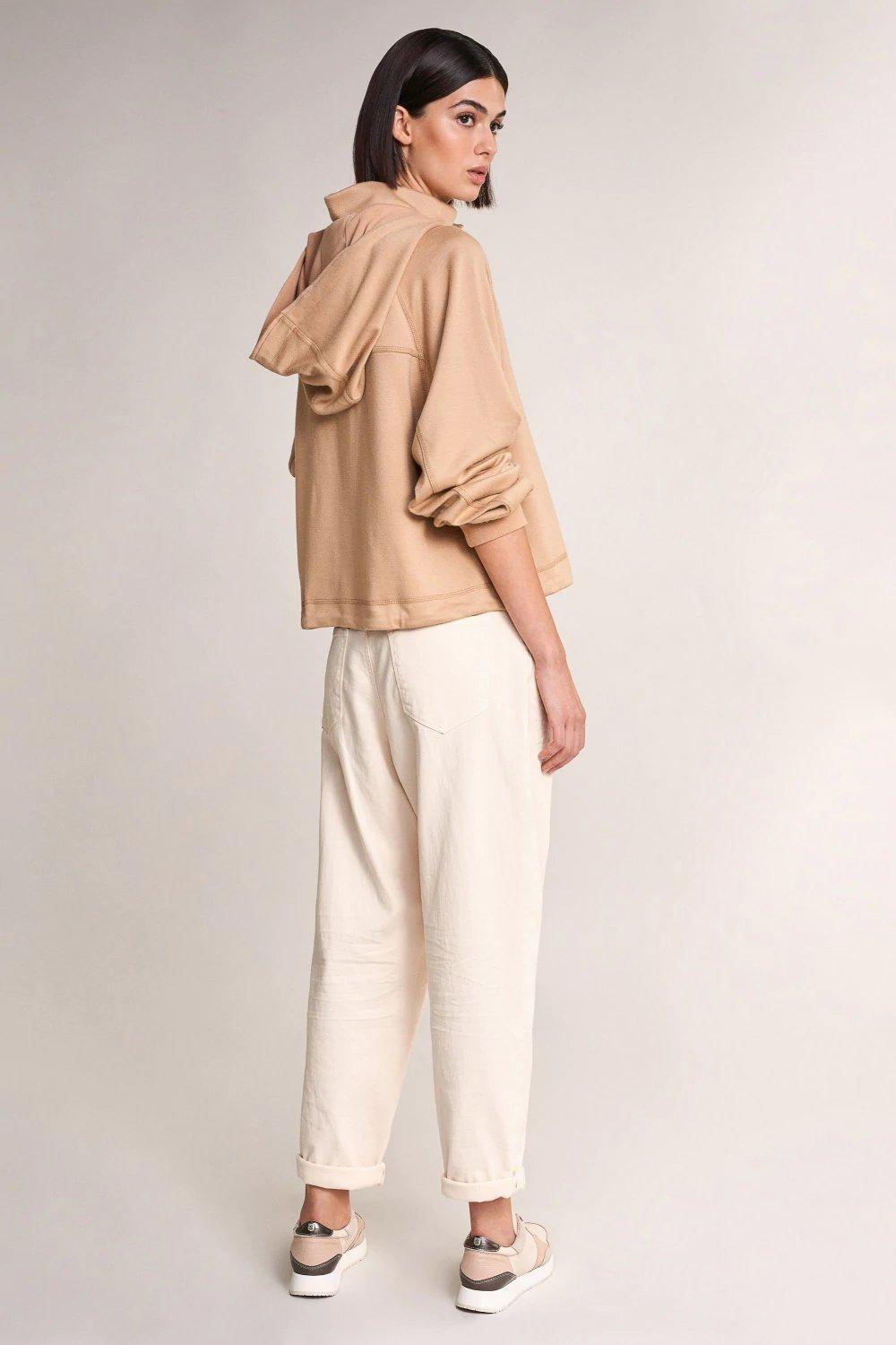 Beige Hooded Sweatshirt, , large image number 4