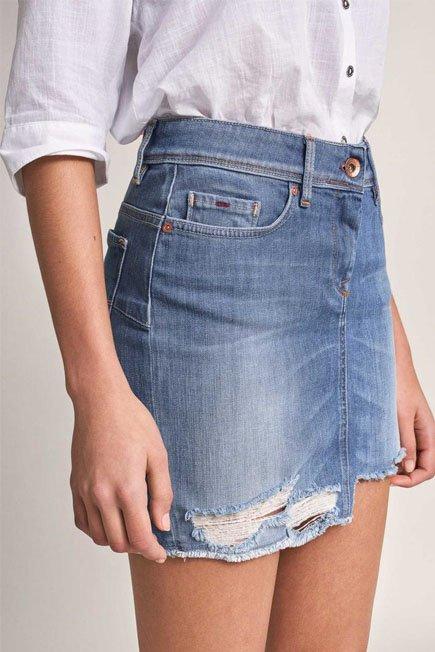Blue Push In Ripped Skirt, , large image number 10
