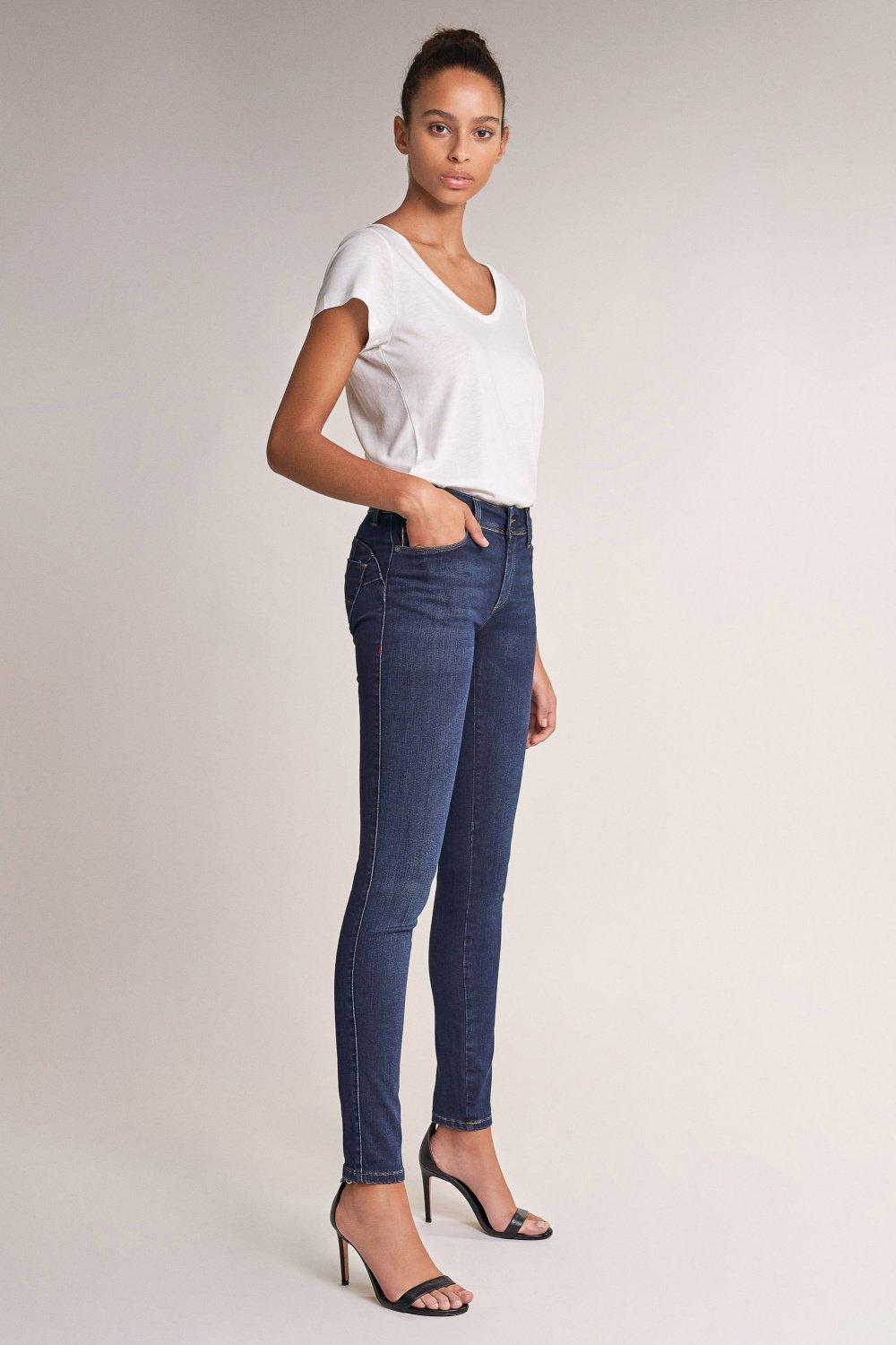 Blue Push Up Wonder Skinny Thermolite Jeans, , large image number 4