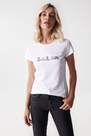 Salsa Jeans - White T-Shirt With Logo In Beads
