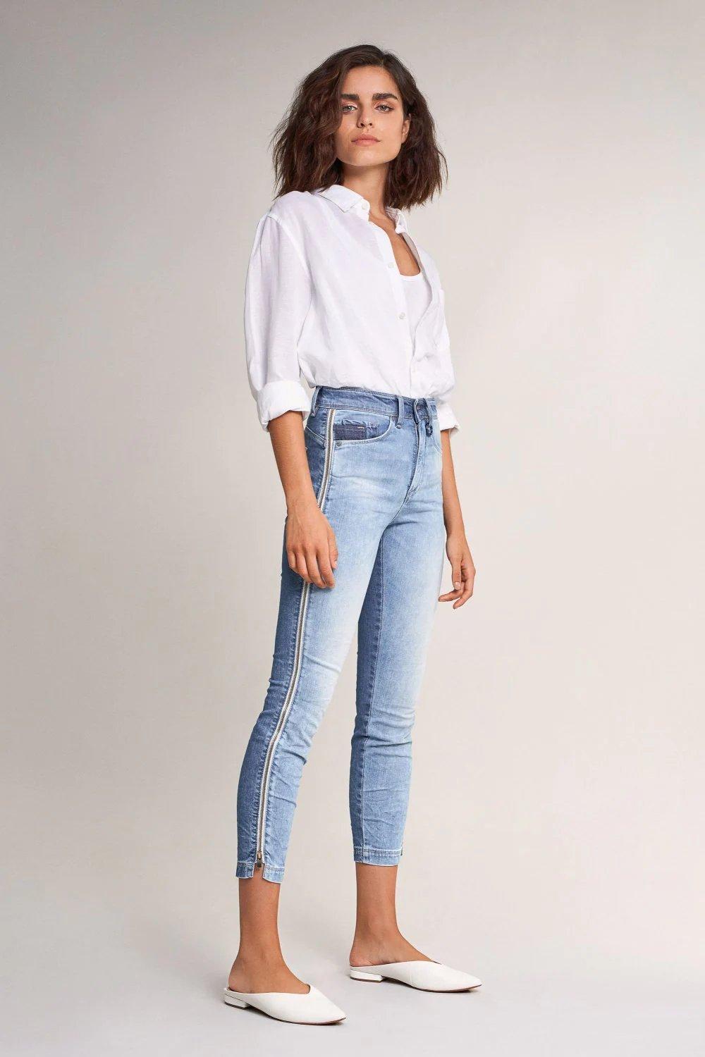 Blue Push In Capri Premium Jeans, , large image number 0