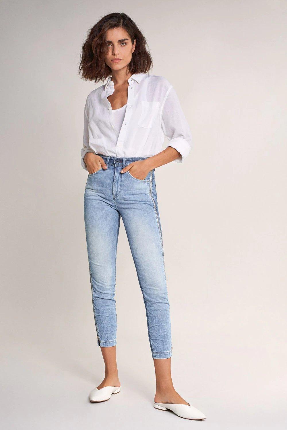 Blue Push In Capri Premium Jeans, , large image number 1