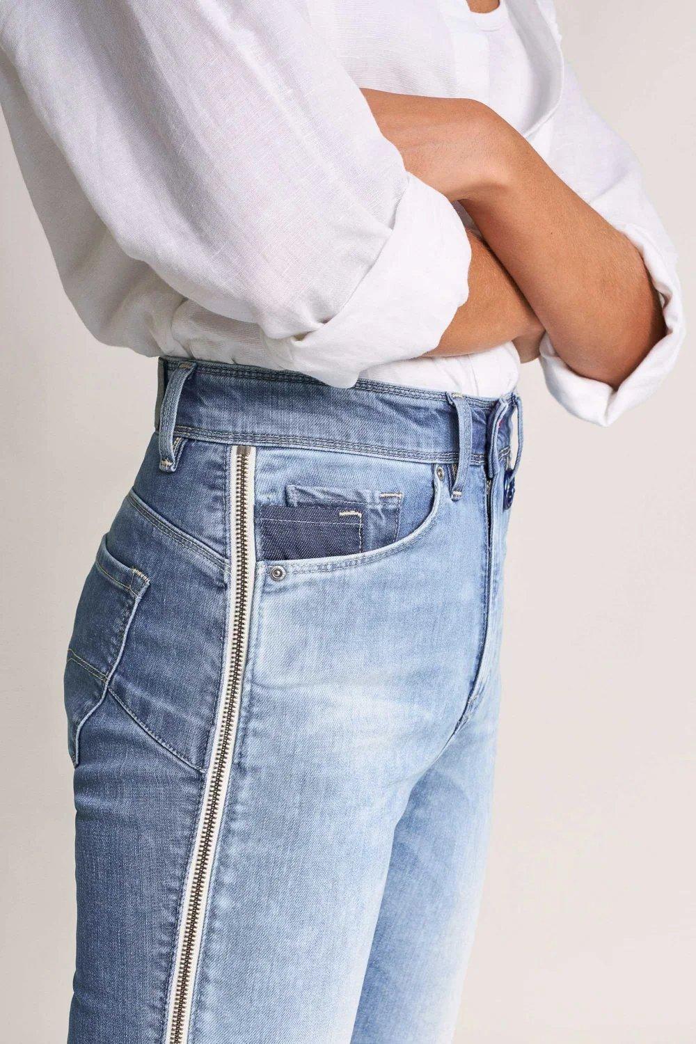 Blue Push In Capri Premium Jeans, , large image number 4