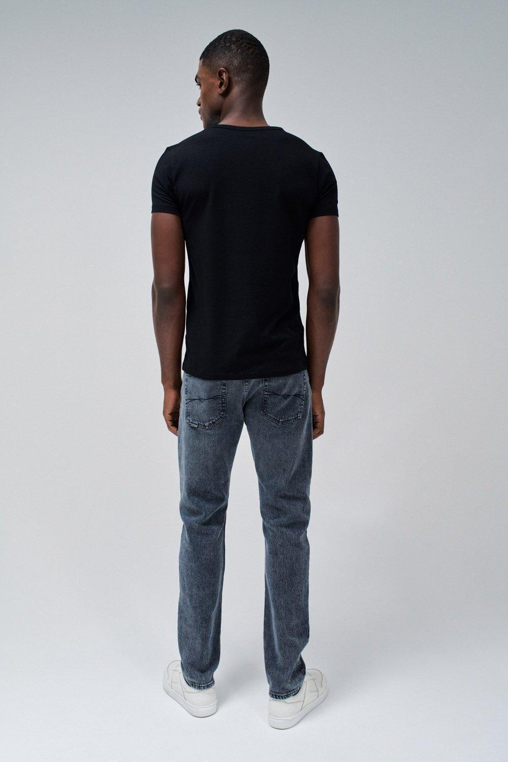 Black Solid Basic T-Shirt, , large image number 2
