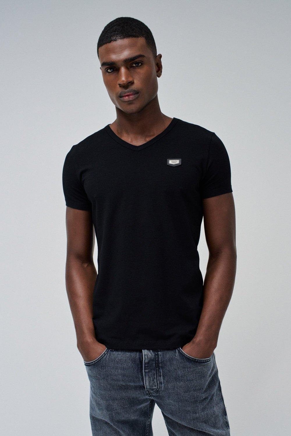 Black Solid Basic T-Shirt, , large image number 3