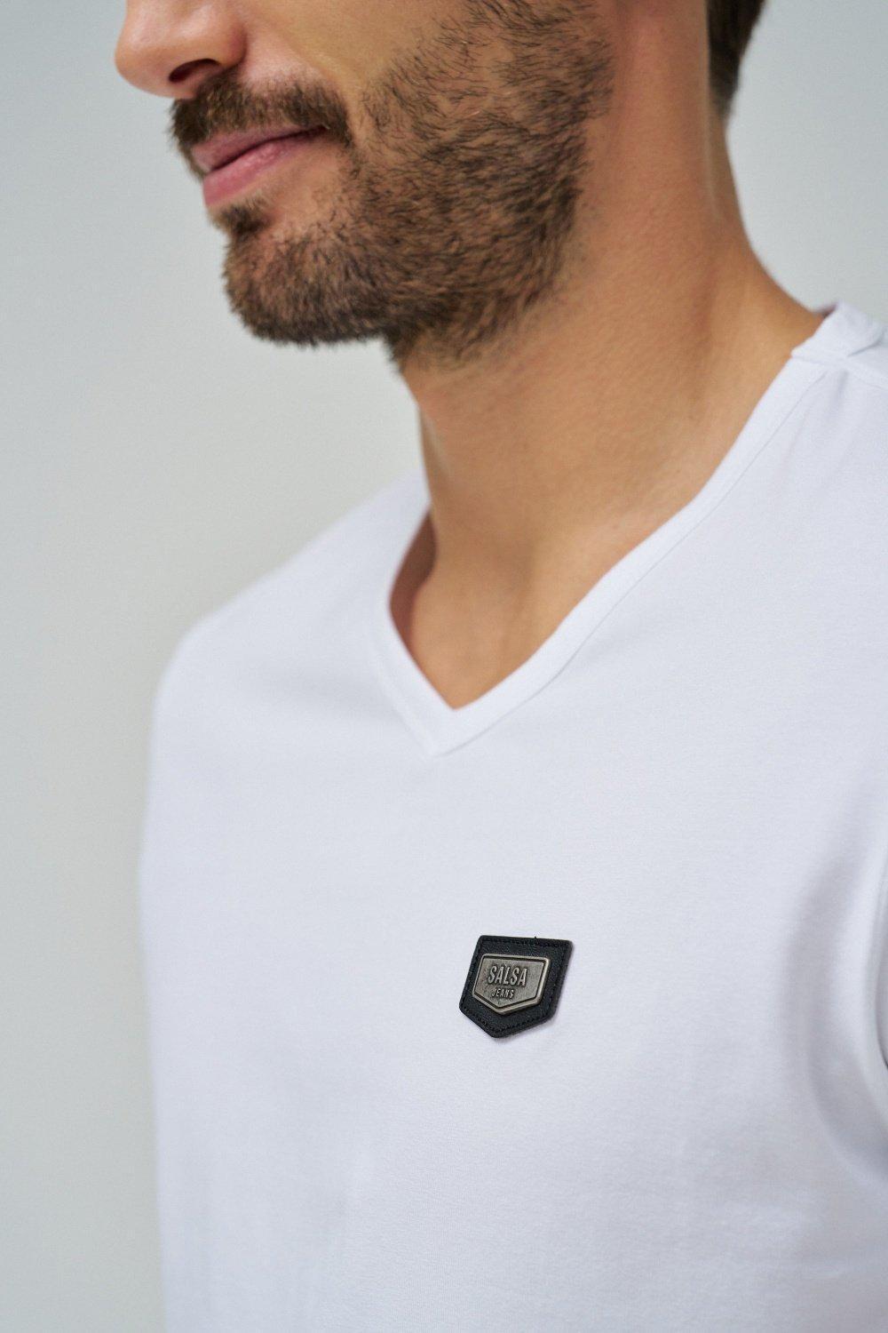 White Metal Badge T-Shirt, Men, , large image number 0