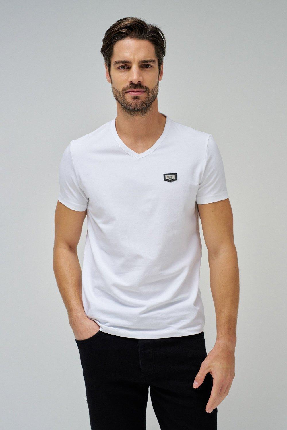 Salsa Jeans - White Metal Badge T-Shirt, Men