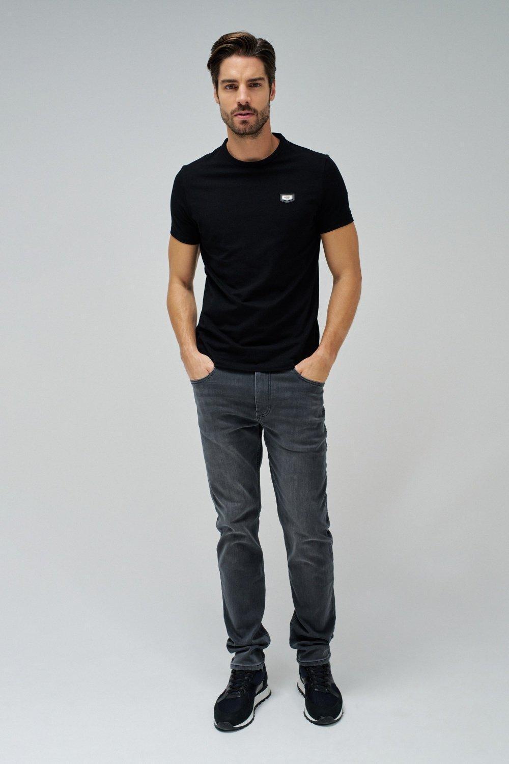 Metal Badge T-Shirt, Black, large image number 1
