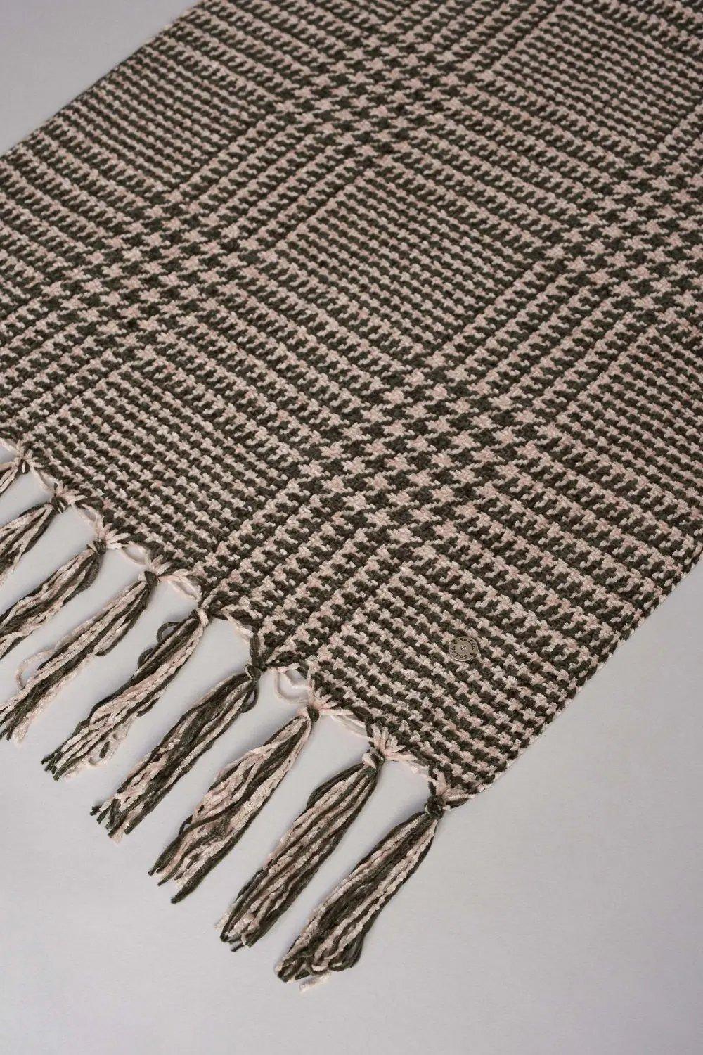 Green Checkered Chenille Scarf, Women, , large image number 2