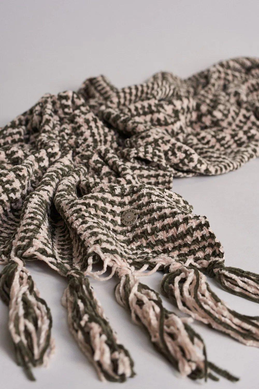Green Checkered Chenille Scarf, Women, , large image number 3