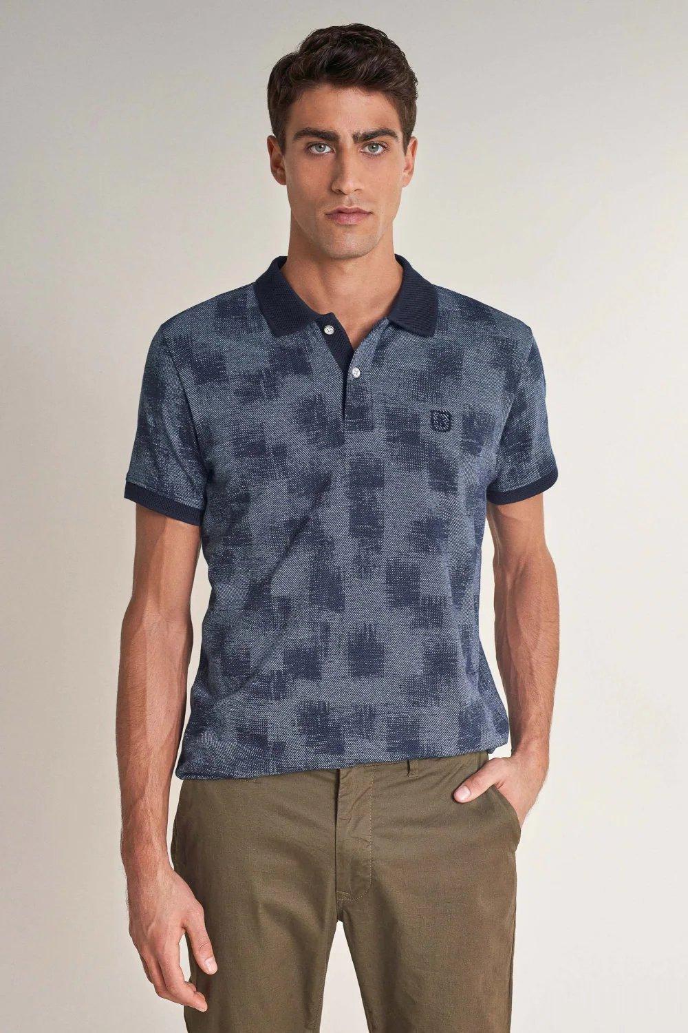 Blue All-Over Design Polo Shirt, , large image number 0