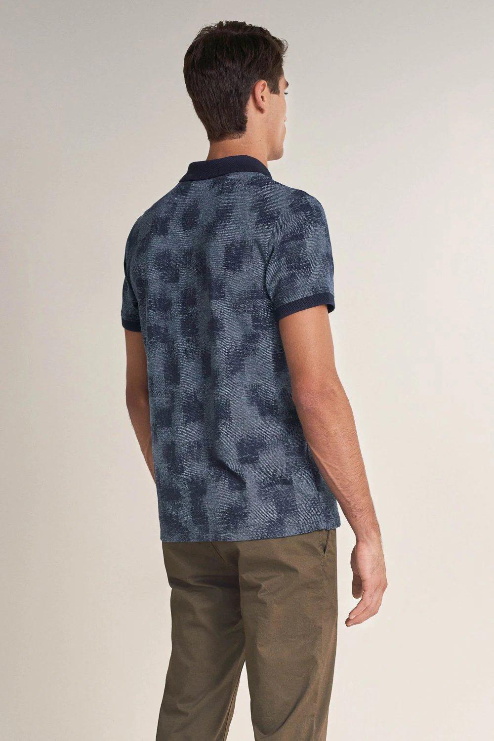 Blue All-Over Design Polo Shirt, , large image number 3