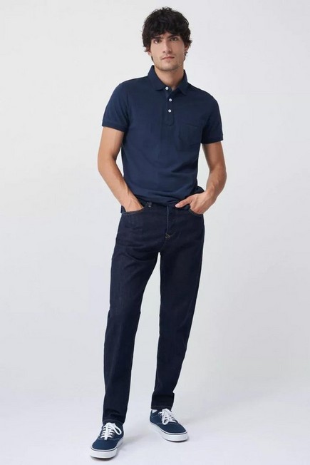 Salsa Jeans - Blue Regular Fit Polo With Dyed Effect, Men