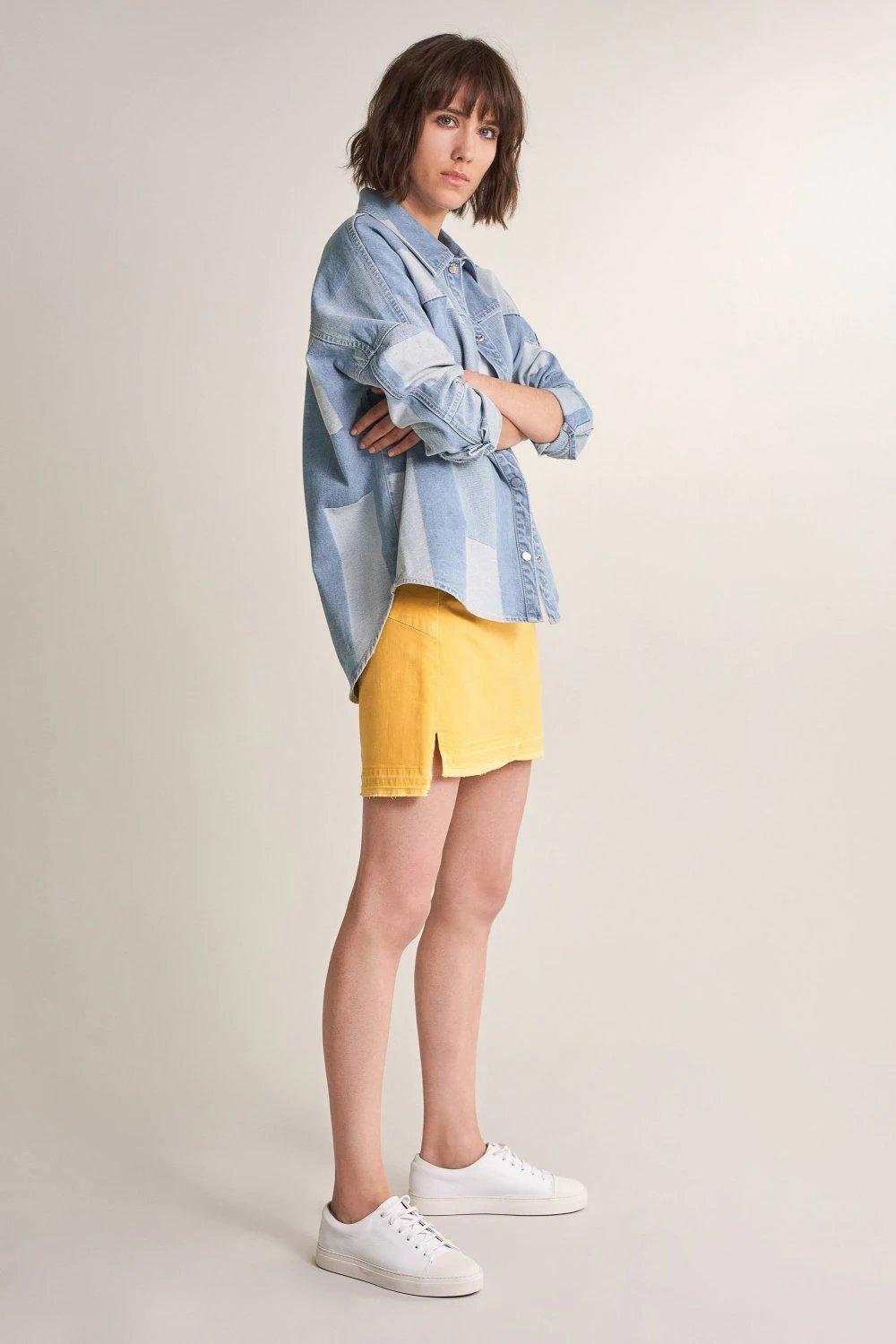 Yellow Push In Secret Glamour Mini Skirt, , large image number 3