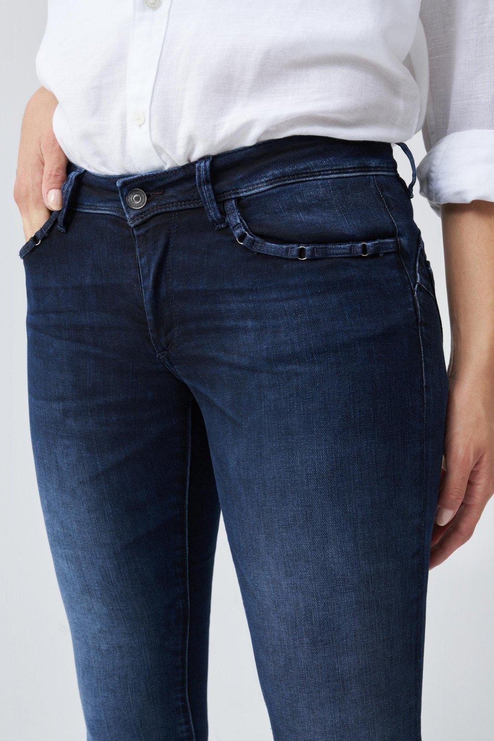 Blue Push Up Embroidered Skinny Jeans, , large image number 4