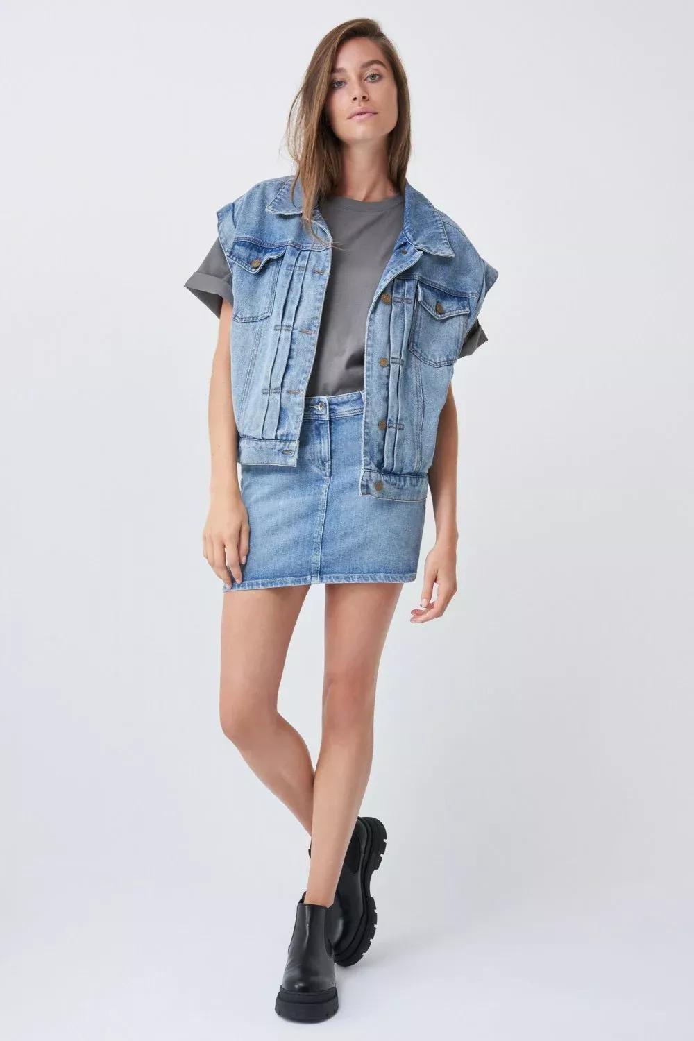 Blue Push Up Shape Up Denim Mini-Skirt, , large image number 1