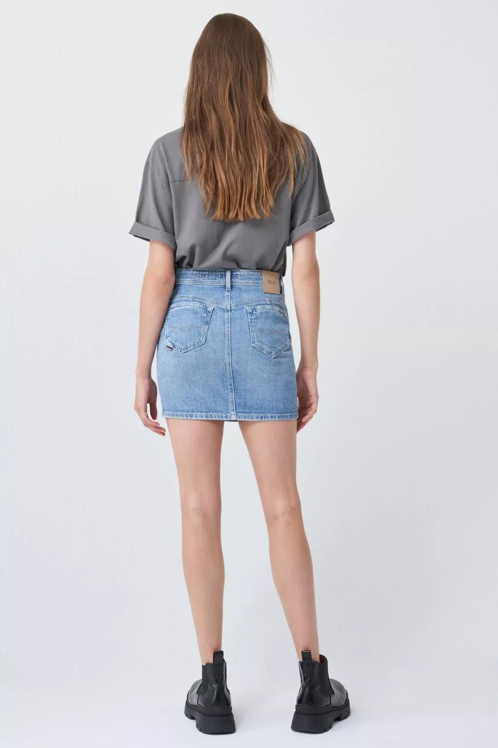 Blue Push Up Shape Up Denim Mini-Skirt, , large image number 2