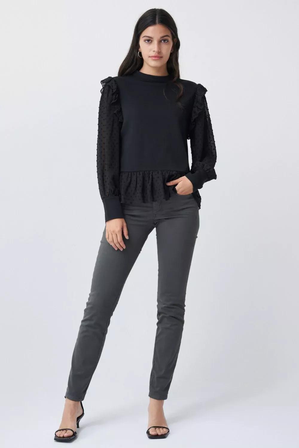 Black Transparent Cotton Shirt, , large image number 0