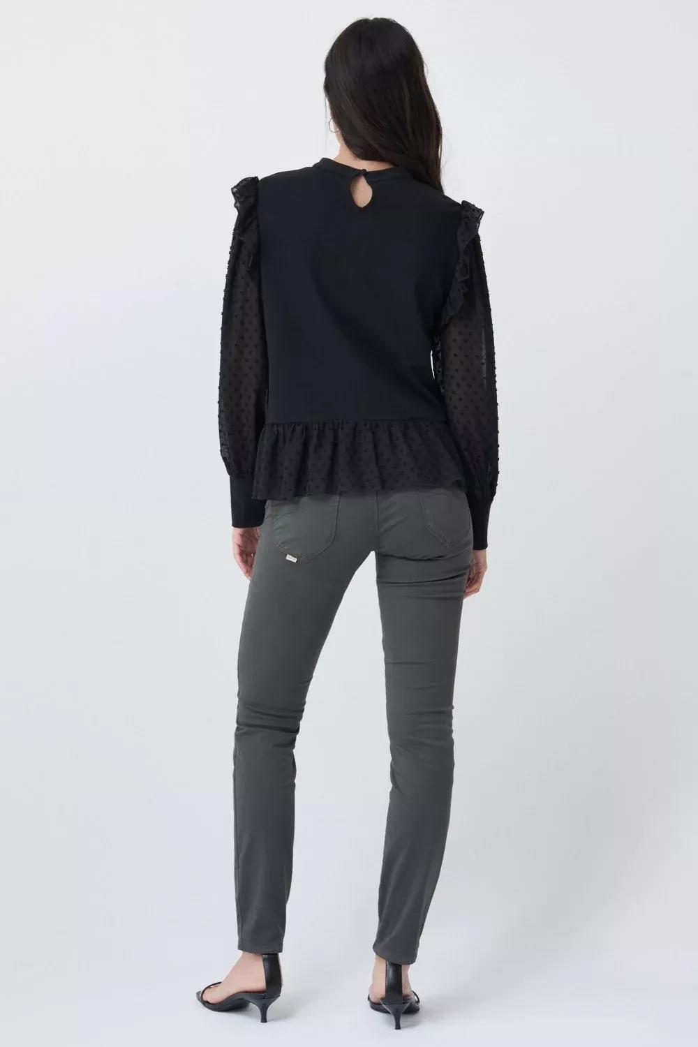 Black Transparent Cotton Shirt, , large image number 2